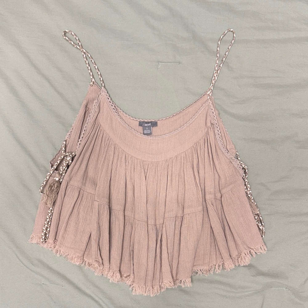 Aerie Mauve Camisole with Braided Straps